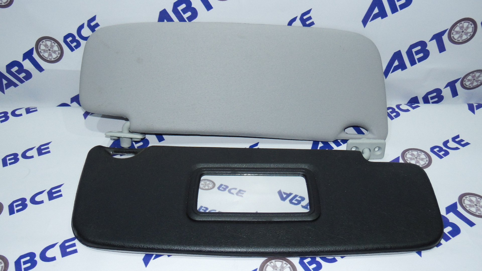 Козырек солнцезащитный ВАЗ-2190 с зеркалом (черно-серый) (комплект 2шт) Сызрань